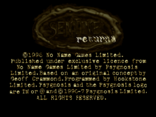 Sentinel Returns title screen for Playstation